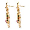 Cutout Kundan Earrings with Enamel Stones - Image 2