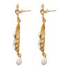 Floral Chandbali Earrings with Enamel Stones - Image 2