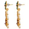 Gold Dangle Earrings with Faux Pearl Border - Image 2