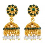 green-flower-top-jhumka