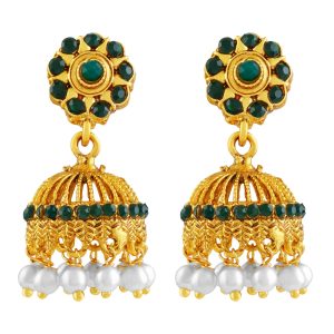 green-flower-top-jhumka