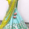 Turquoise and Yellow Lehenga Choli - Image 2