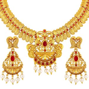 red-stone-studded-necklace