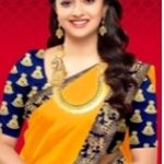 yellow-and-blue-saree