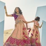royal-purple-peach-lehenga