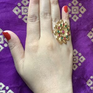 multicolor-gold-polished-spiral-ring