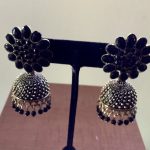 black-floral-stud-jhumka