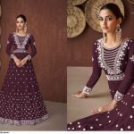 wine-embroidery-georgette-gown