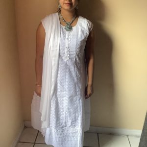 white-anarkali