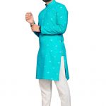 men's-blue-cotton-kurta