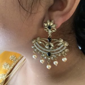 Black Meenakari with Faux Pearls