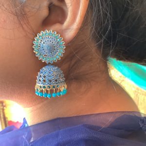 blue-beaded-jhumka