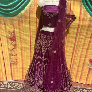 Plum Peacock Lehenga with Dupatta
