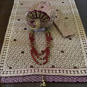 Men’s Embroidered Burgundy Wedding Set