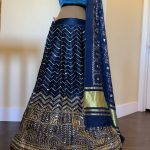 buy-blue-chevron-lehenga-set