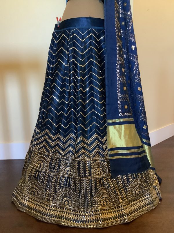 buy-blue-chevron-lehenga-set