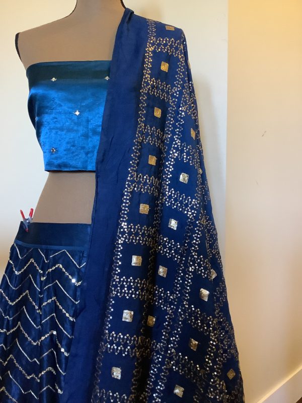 buy-blue-chevron-lehenga-set