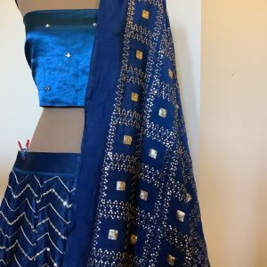 buy-blue-chevron-lehenga-set