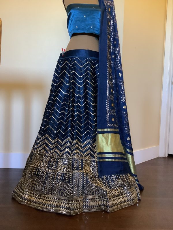 buy-blue-chevron-lehenga-set