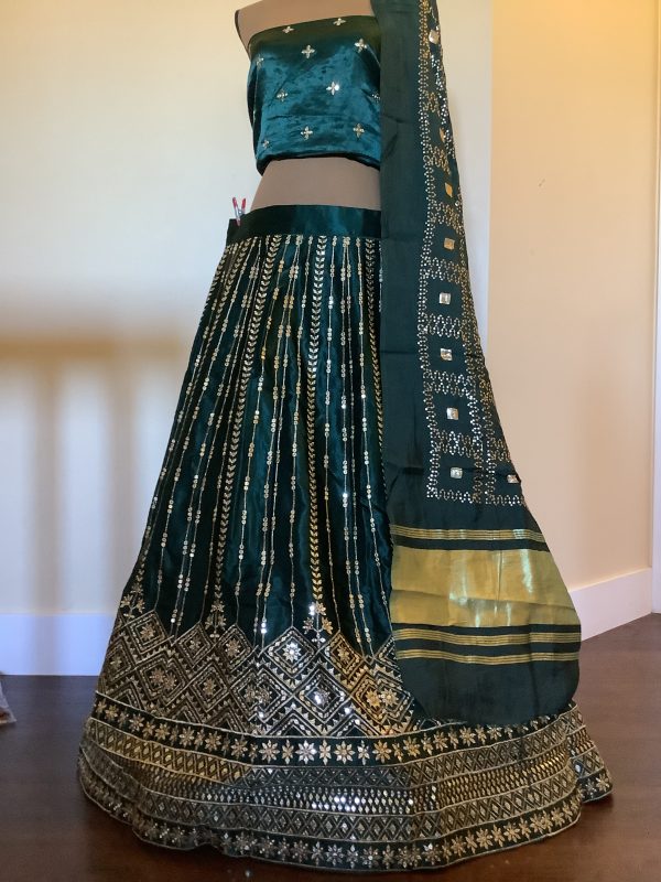 buy-green-geometric-lehenga-set