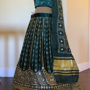 buy-green-geometric-lehenga-set