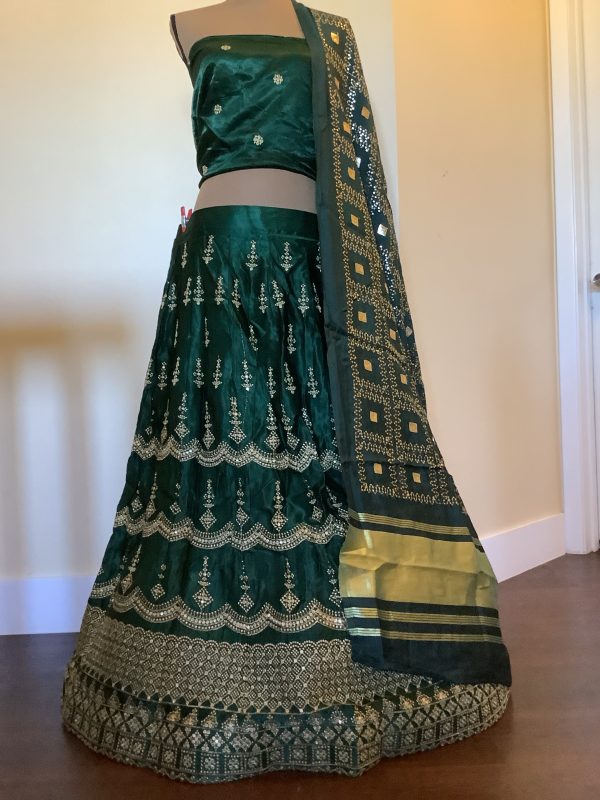 Rama Green Curve Lehenga Set