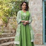 green-cotton-kurti-set
