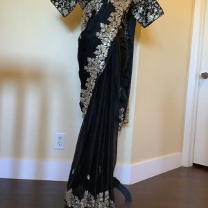 black-floral-embroidered-saree