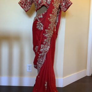 red-floral-saree
