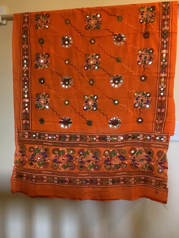 buy-orange-mirror-work-cotton-dupatta
