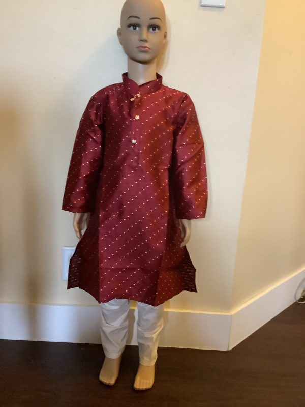 burgundy-and-gold-kurta-pajama