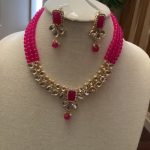 pink-beaded-choker-necklace-set