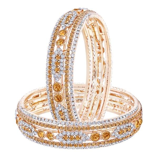 Austrian Diamond Rose Gold Bangle Set - Image 2