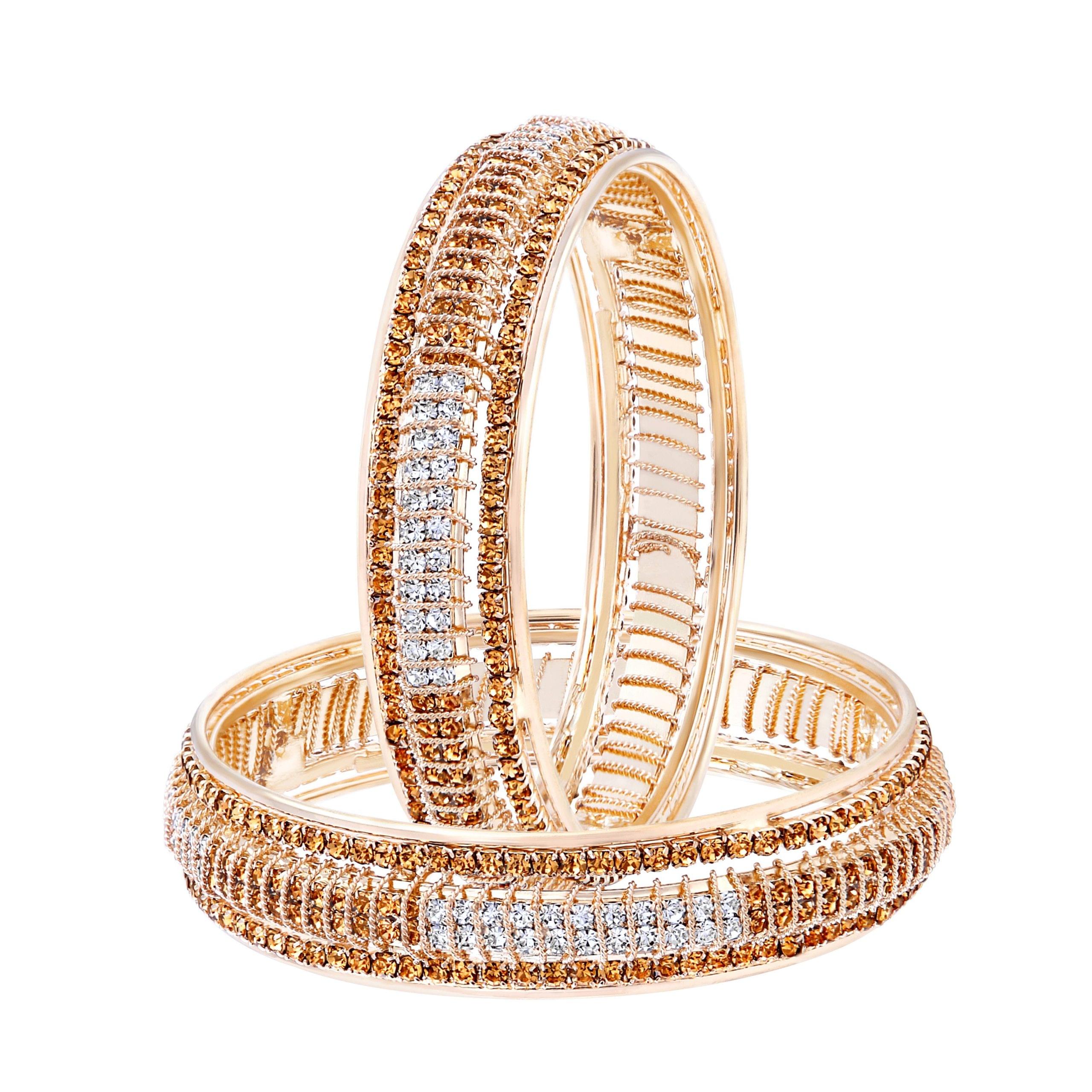 Striped AD Bangle Set in Rose Gold - Image 2