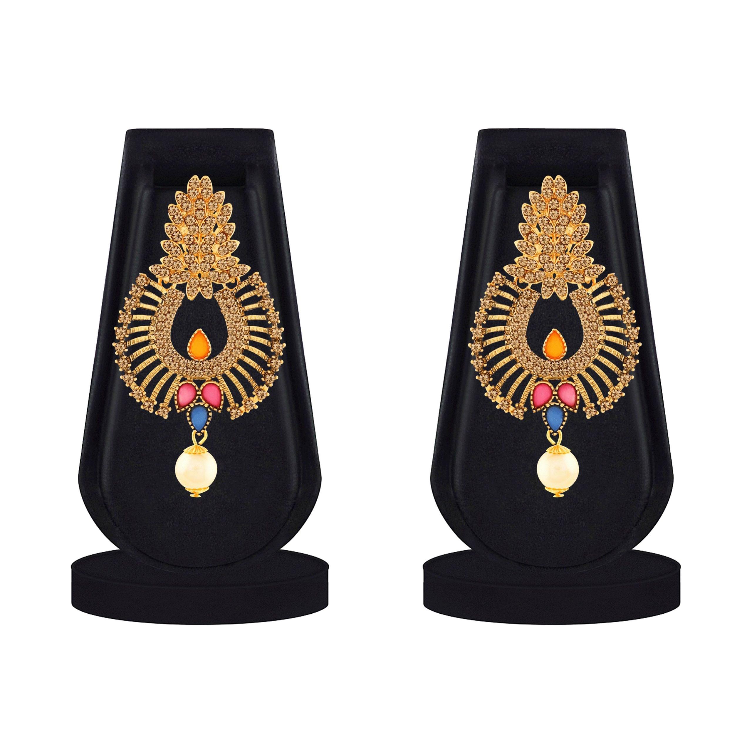 Multicolor Gold Tone Dangling Earrings - Image 2