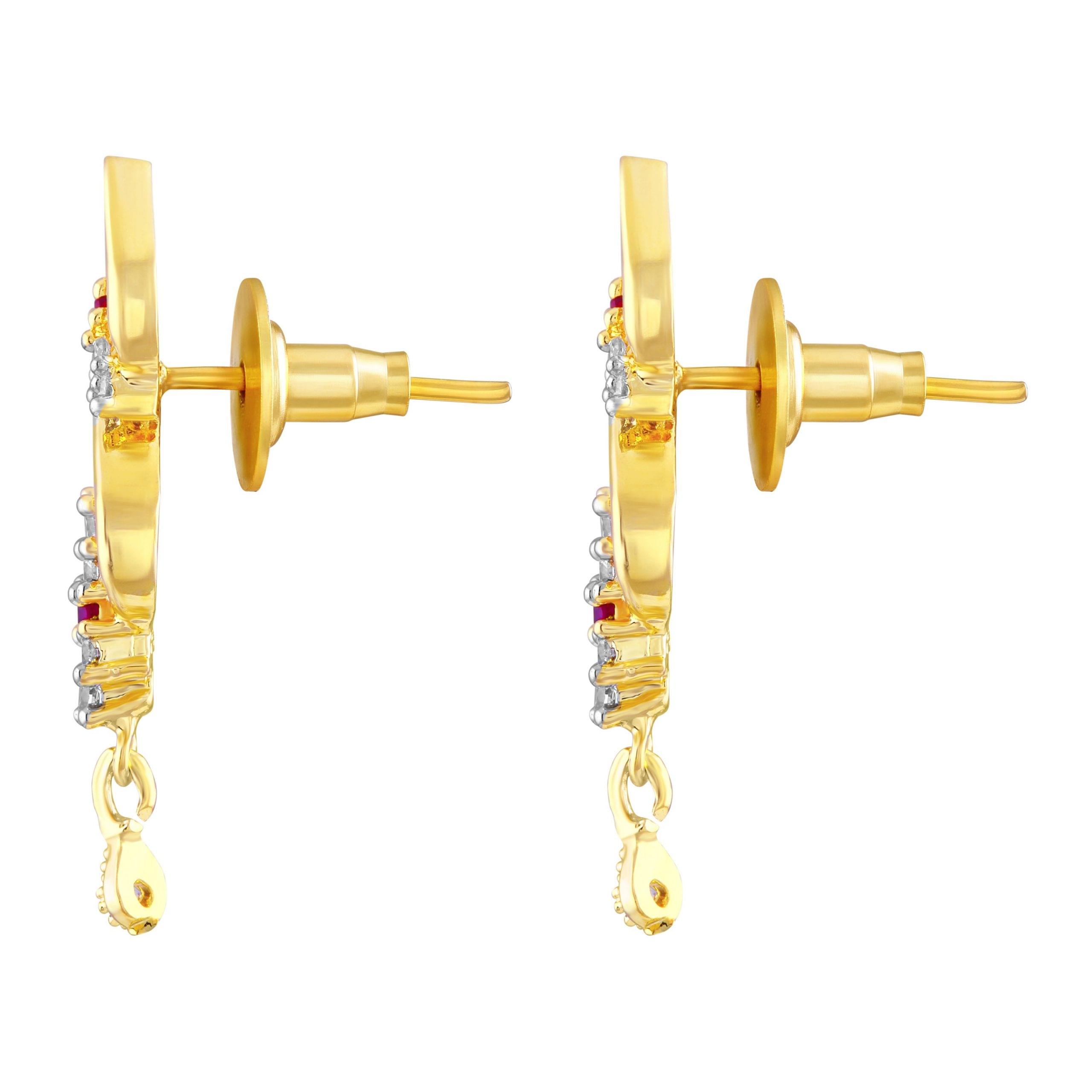 Gold American Diamond Dangle Earring - Image 2