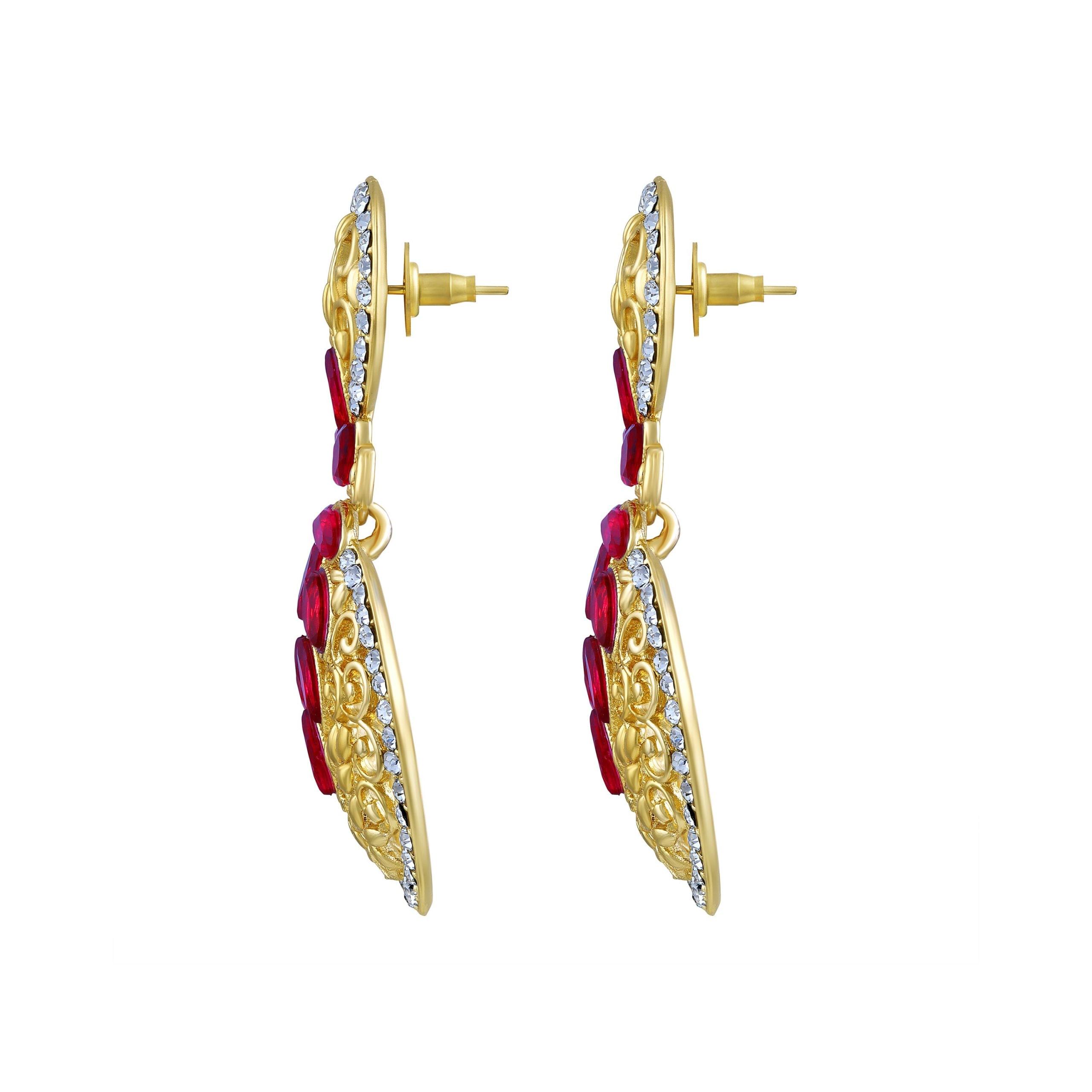 Filigree Gold Tone Drop Earring - Image 2
