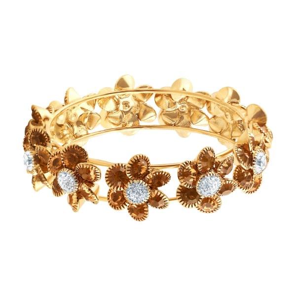 Gold Kada Floral Diamond Bracelet - Image 2