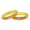 Champagne Gold Bangle Set with Beveled Stones - Image 2