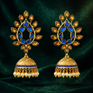 Blue and Champagne Jhumka