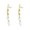 White Dangle and Gold Plated Earrings - Image 2