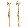 Multicolor Gold Tone Earrings with Dangle - Image 2
