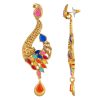Multicolor Gold Tone Earrings with Dangle - Image 3