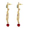 Pear Shape Dangle Earrings with CZ Stones - Image 2