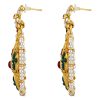 Floral Dangle Earrings with Cut Out Design - Image 2