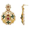 Floral Dangle Earrings with Cut Out Design - Image 3