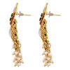 Round Filigree Dangle Earrings with Leaf Top - Image 2