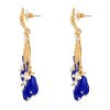 Blue Cutout Chandbali Earrings with Dangle - Image 2