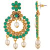Turquoise Pearl Drop Kundan Earrings - Image 3