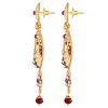 Red and Gold Chandbali Earrings - Image 2